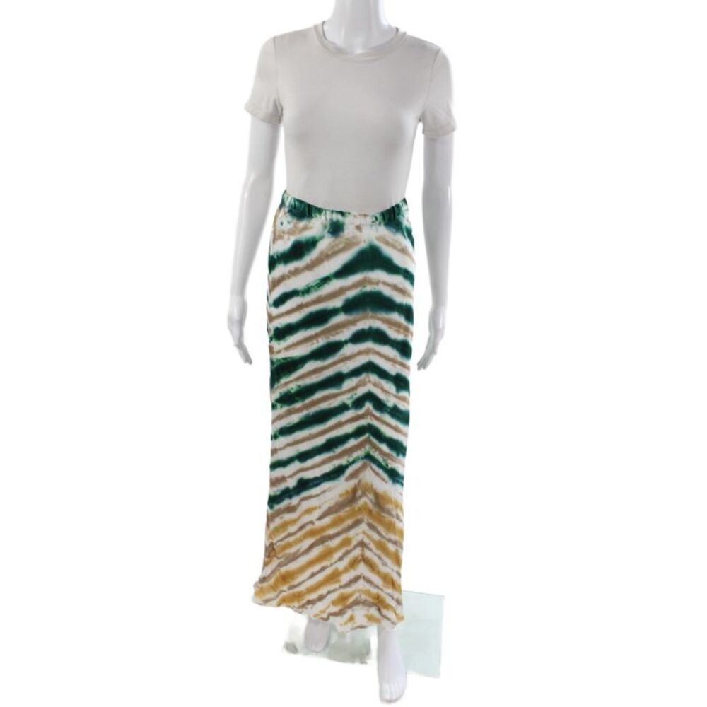 YFB Women Brown Striped Boho Maxi Skirt Long Pull On Size XS